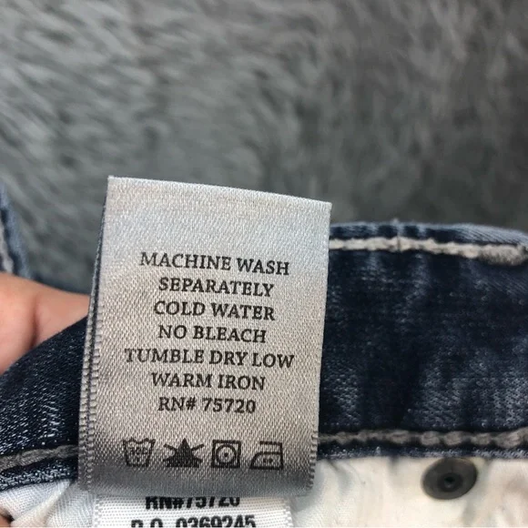 BKE Buckle Jeans Carter Mens 31R Bootcut Whiskered Denim